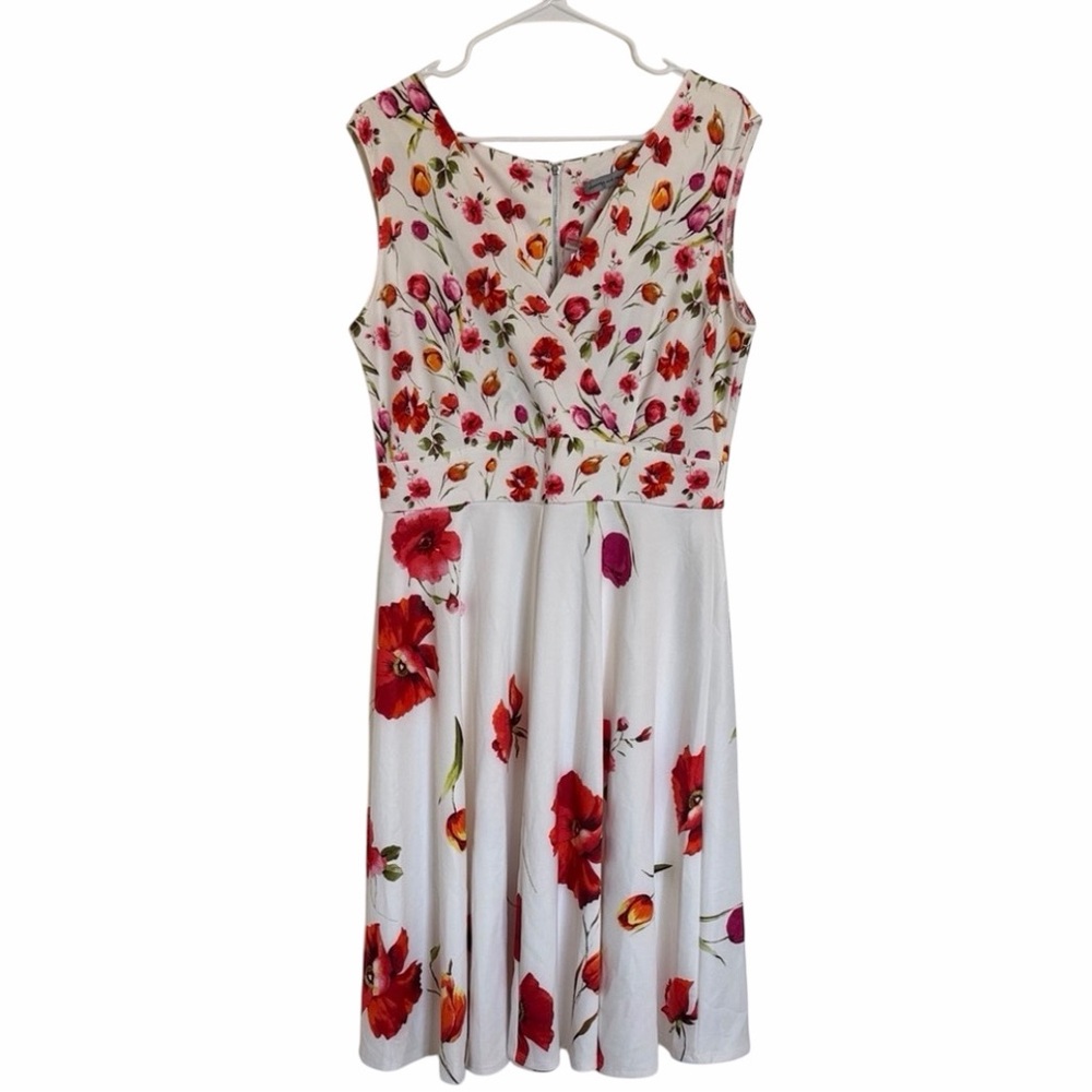Danny and Nicole Floral Sleeveless Midi Dress Size 14